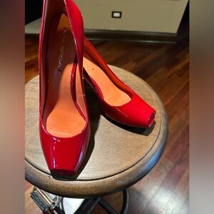 Red Peep toe shoes - great price excellent condition - never used